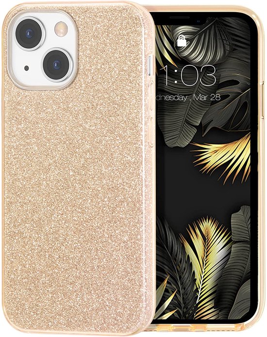 Apple iPhone 13 Mini Case - Gold - Glitter Back Cover