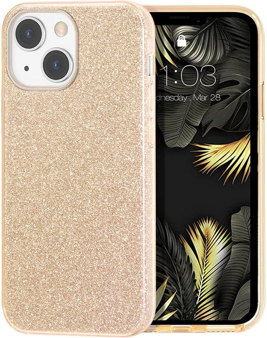 Apple iPhone 13 Mini Hülle - Gold - Glitzer-Backcover