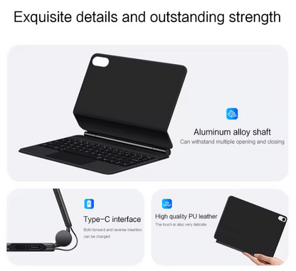 iPad 11 inch (2025) - Zwart - Keyboard Case met Touchpad + Verlichting
