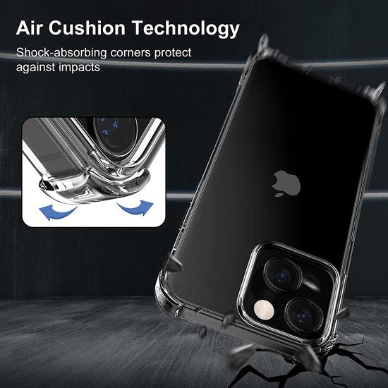 Apple iPhone 14 Plus Hoesje - Transparant - Siliconen Back Cover met Telefoonkoord