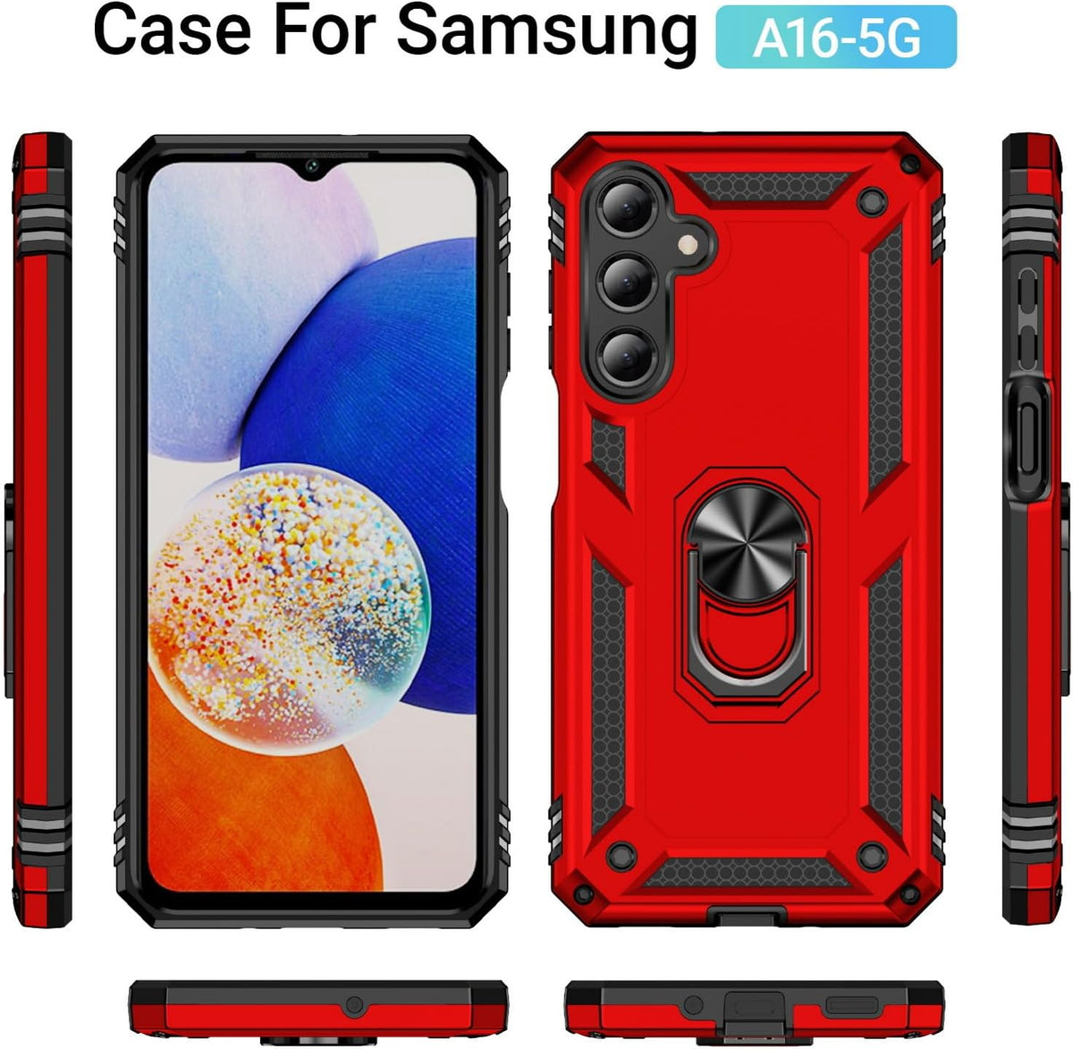Samsung Galaxy A36 Hoesje - Rood - Armor Kickstand Back Cover