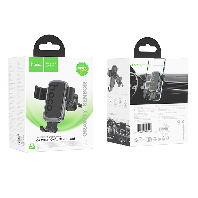 Hoco Car Phone Holder for Air Vent with Automatic Closing - Air Vent Clip Holder with Gravity Lock Technology
