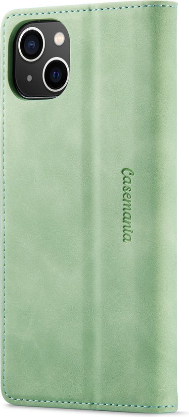 Apple iPhone 14 Hoesje - Pistache Green - Dunne Bookcase