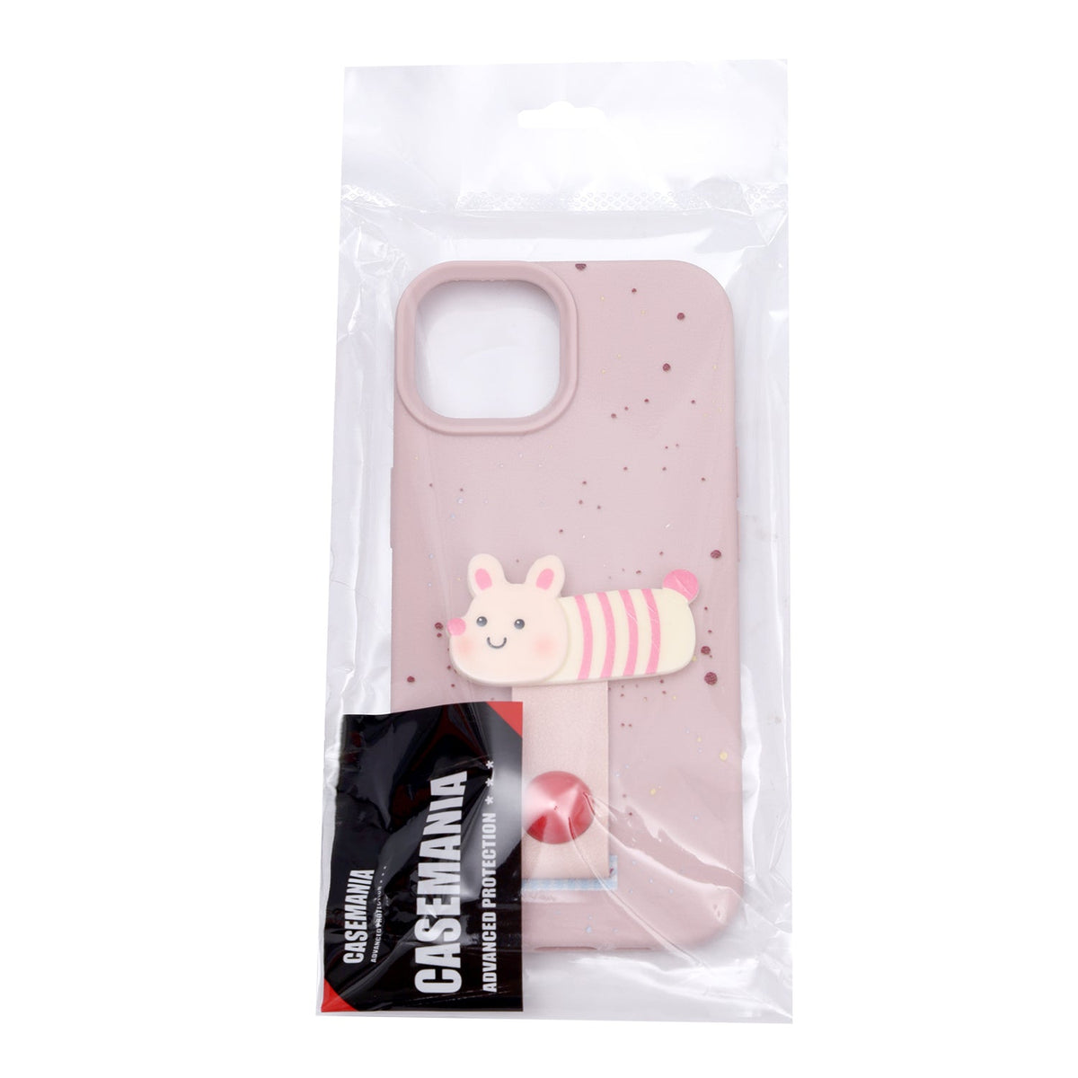 Apple iPhone 11 Hoesje - Roze - Konijntje Siliconen Back Cover met Vingerhouder