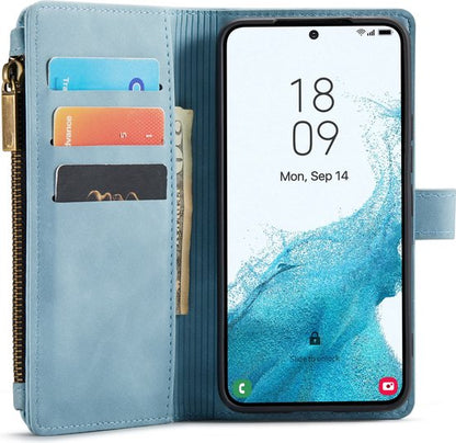 Samsung Galaxy S23 Hoesje - Aqua Blue - Luxe Bookcase met Rits