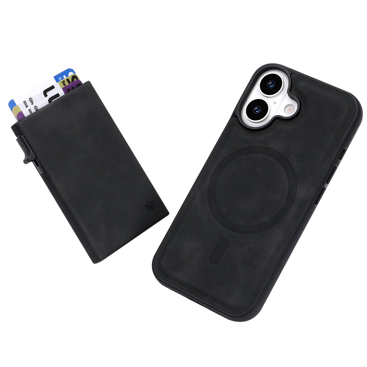 Apple iPhone 17 Hoesje - Charcoal Gray - MagSafe Back Cover met Uitschuifbare Pasjeshouder