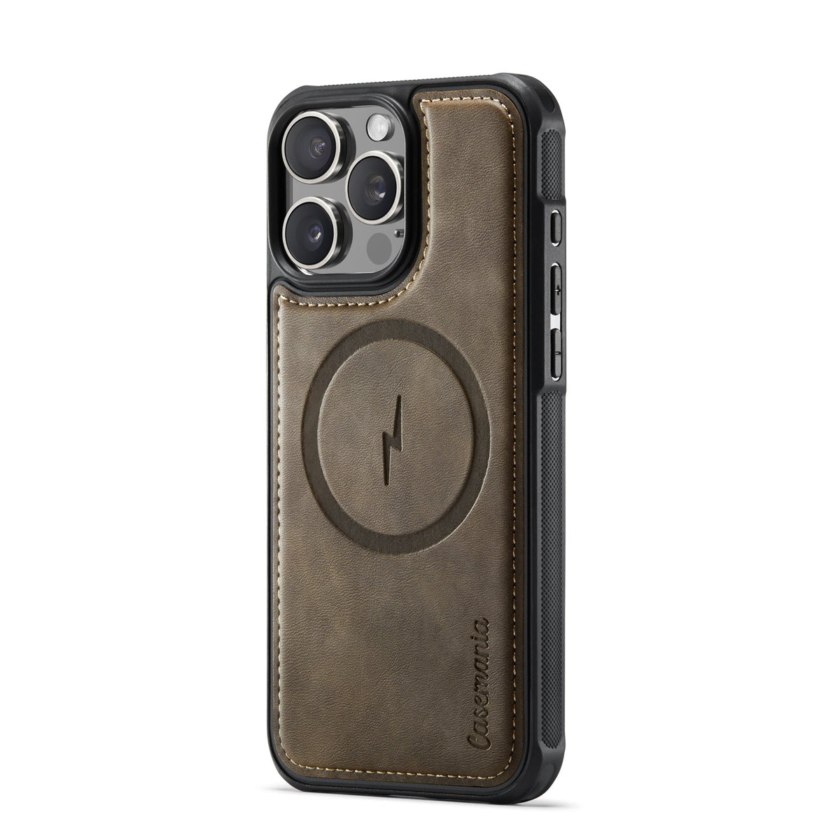 Apple iPhone 16 Pro Case - Sienna Brown - Faux Leather MagSafe Back Cover