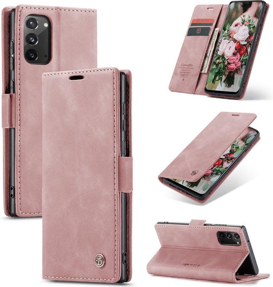 Samsung Galaxy Note20 Hülle - Pale Pink - Schlanke Klapphülle mit Kartenfach