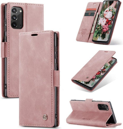 Samsung Galaxy Note20 Hülle - Pale Pink - Schlanke Klapphülle mit Kartenfach