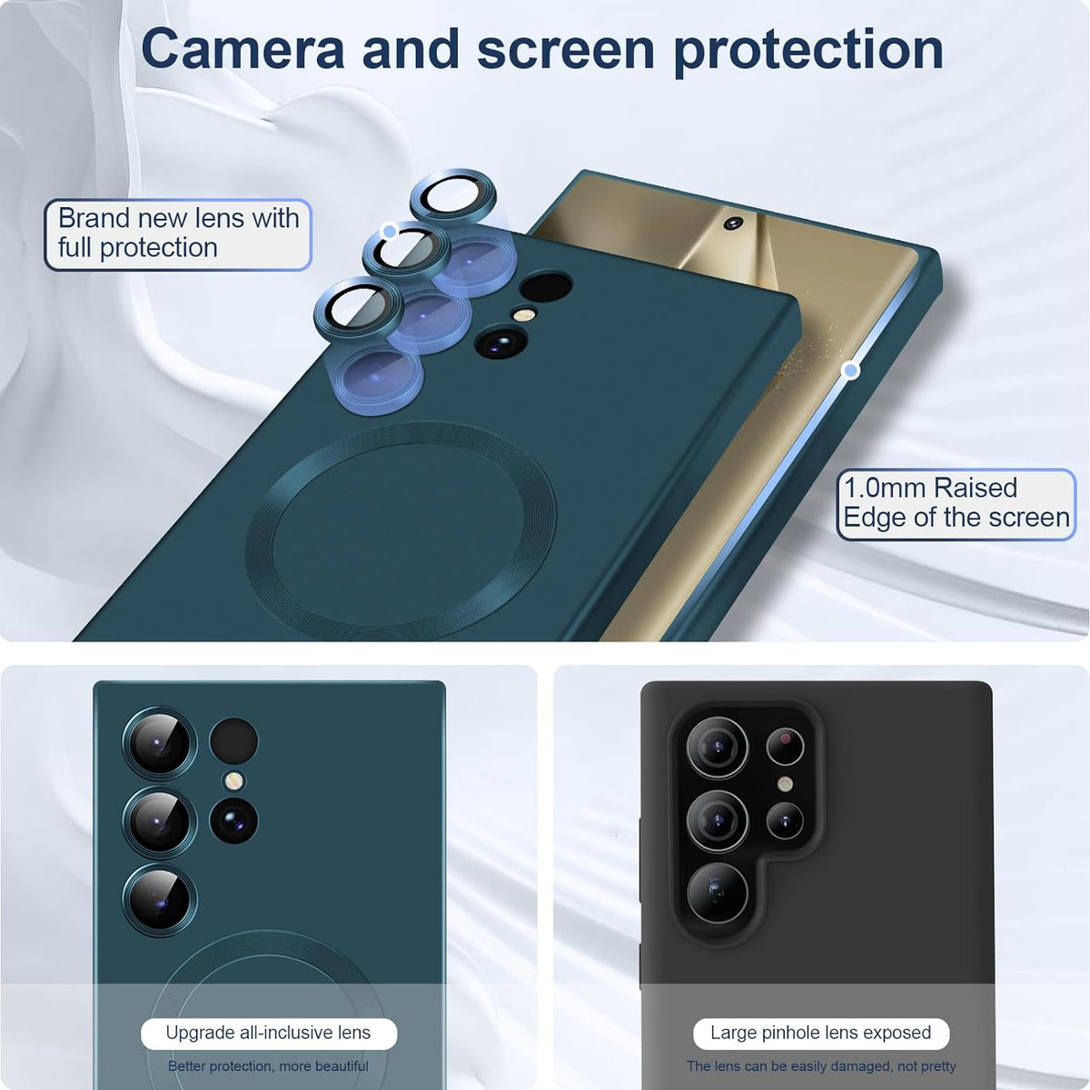 Samsung Galaxy S24 Ultra Hoesje - Donker Blauw - Matte Siliconen MagSafe Back Cover