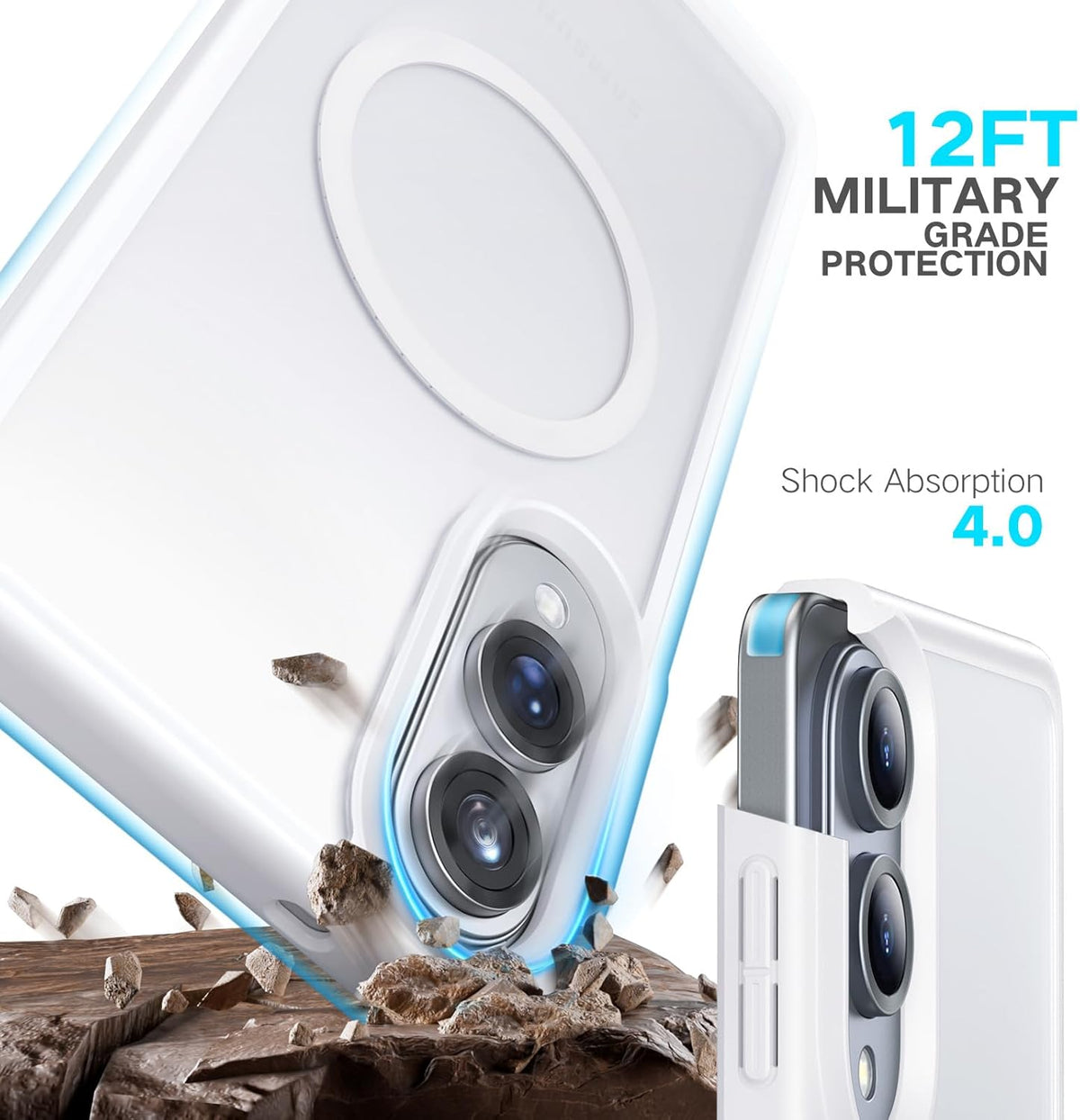 Samsung Galaxy S25 Edge Hülle - Schwarz - Bumper-MagSafe-Backcover