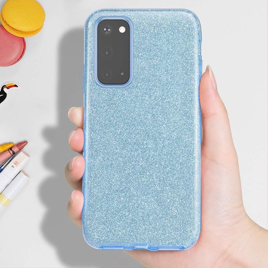 Samsung Galaxy A32 4G Hoesje - Blauw - Glitter Back Cover