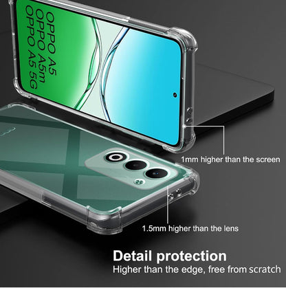 Oppo A5 5G / A5M Hoesje - Transparant - Anti-Shock Back Cover