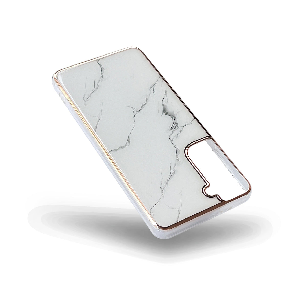 Samsung Galaxy S24 Hoesje - Wit - Siliconen Marmer Back Cover