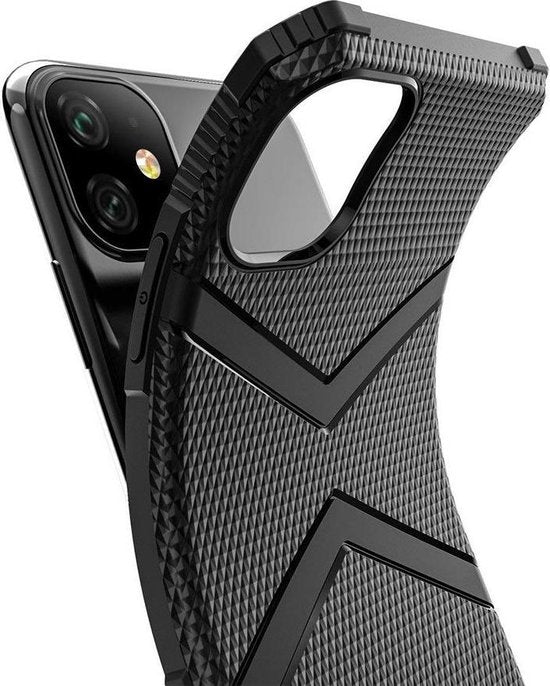 Apple iPhone 11 Hoesje - Zwart - Anti-Shock Anti Slip Back Cover