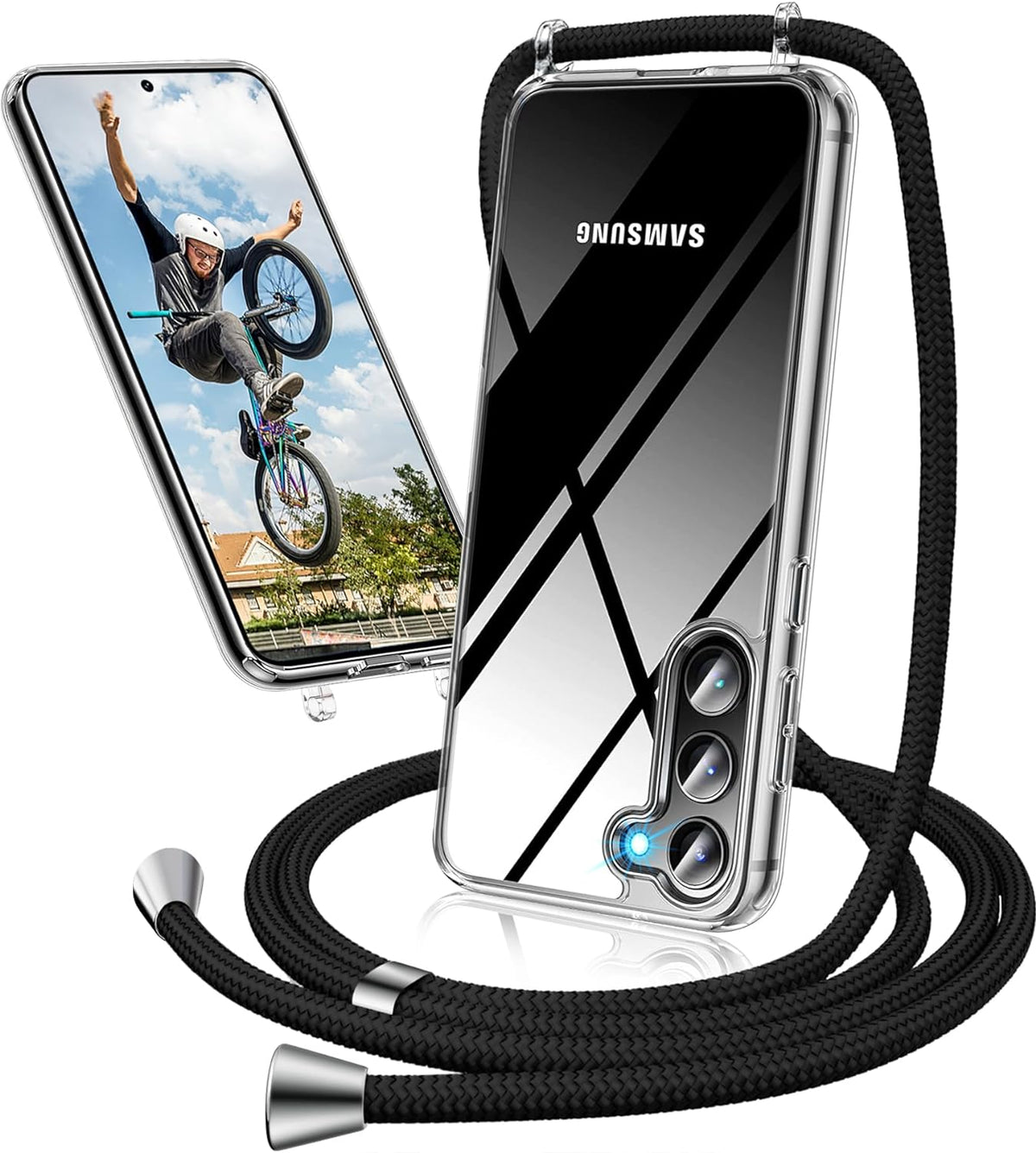 Samsung Galaxy A26 Hoesje - Transparant - Siliconen Back Cover met Telefoonkoord