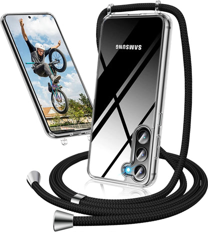 Samsung Galaxy A16 Hoesje - Transparant - Siliconen Back Cover met Telefoonkoord