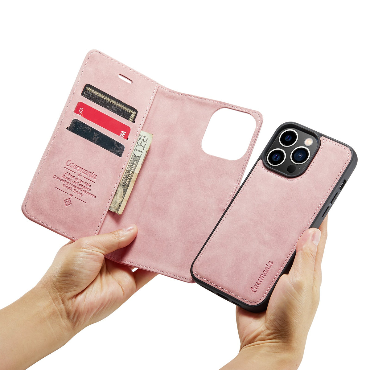 Apple iPhone 15 Pro Max Hoesje - Pale Pink - 2 in 1 Bookcase
