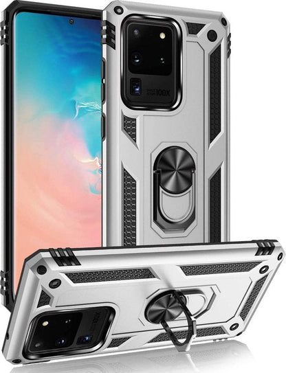 Samsung Galaxy S20 Ultra Hoesje - Grijs - Armor Kickstand Back Cover
