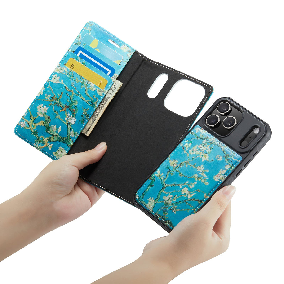 Apple iPhone 18 Pro Max Hoesje - Amandelbloesem - Kunst Print 2 in 1 MagSafe Bookcase