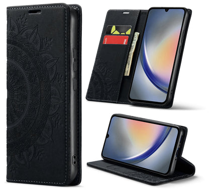 Samsung Galaxy S24 Plus Hoesje - Charcoal Gray - Mandala Dunne Bookcase