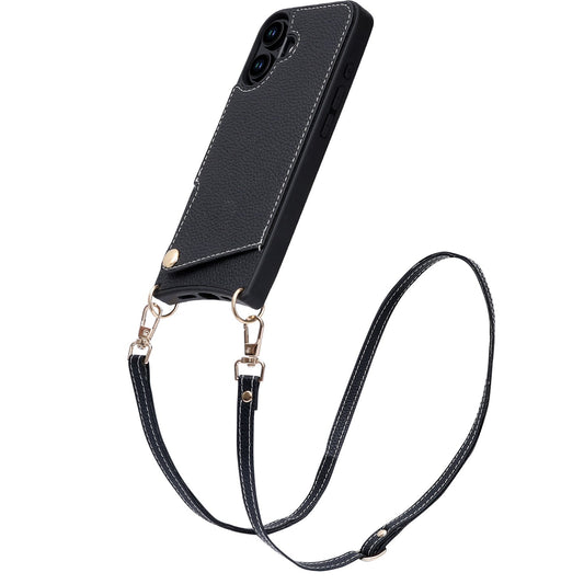 Apple iPhone 16 Plus Hülle - Schwarz - Backcover mit Handschlaufe