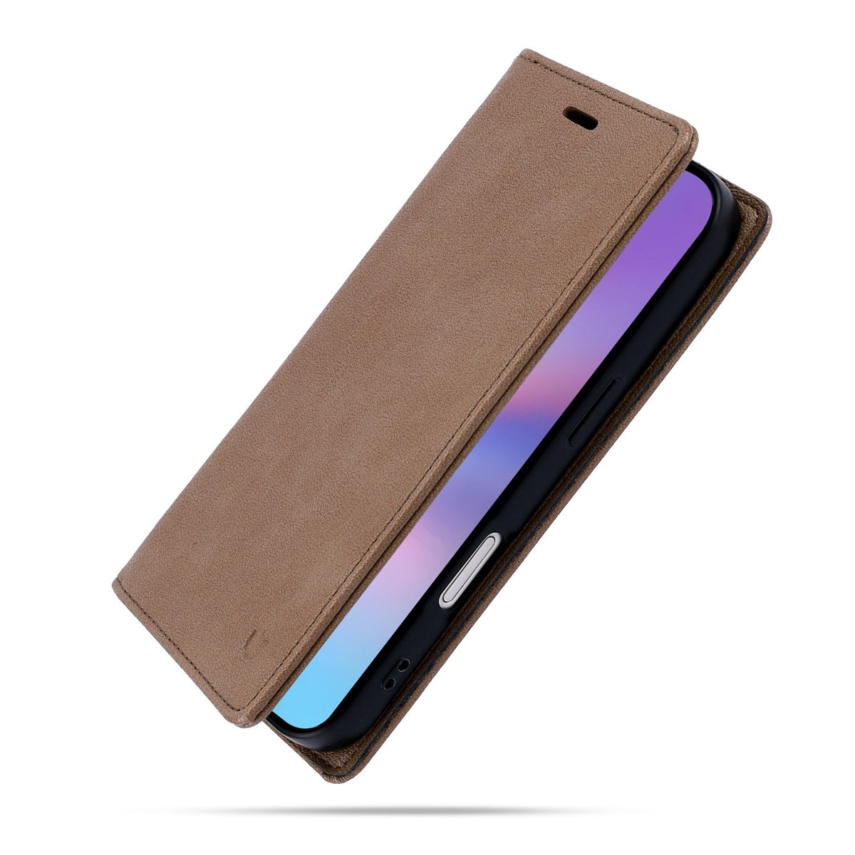 Apple iPhone 14 Hoesje - Mocha Brown - Dunne Leather-look Back Cover
