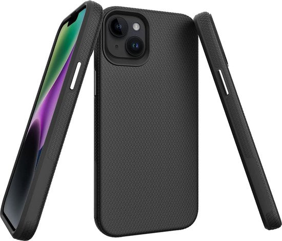 Apple iPhone 14 Hoesje - Zwart - Anti Slip Back Cover
