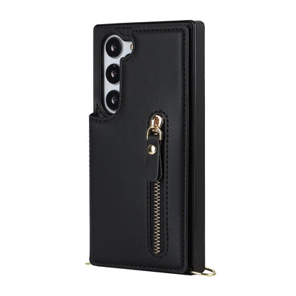 Samsung Galaxy S23 Hoesje - Zwart - Luxe Back Cover met Telefoonkoord en Rits