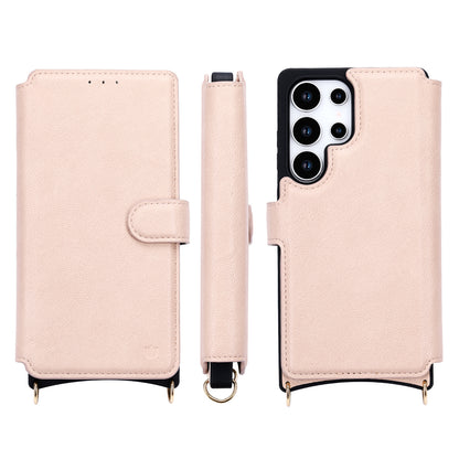 Samsung Galaxy S25 Ultra Hoesje - Roze - 'Amsterdam' Magnetische Wallet Case met Pasjeshouders en