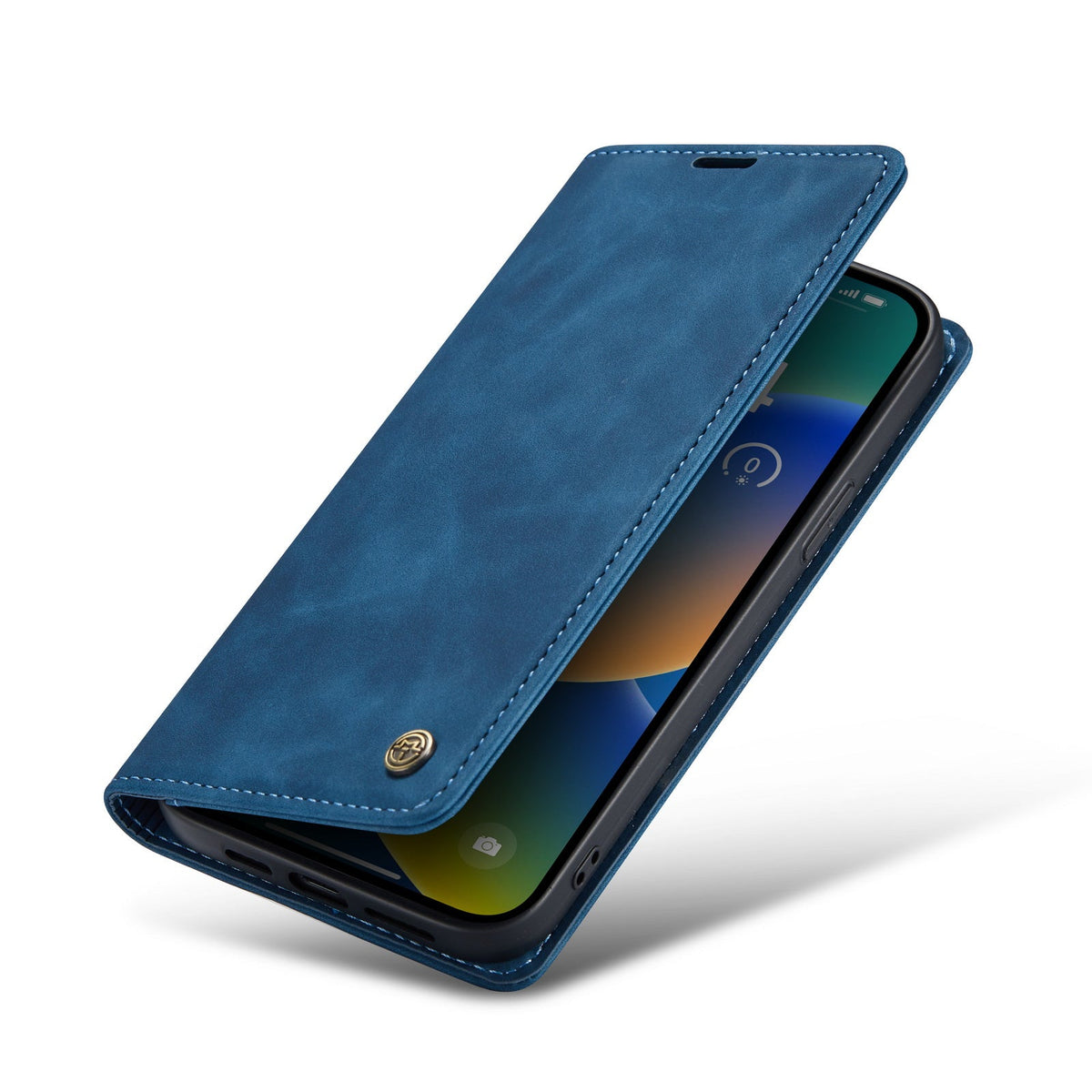 iPhone 15 Hoesje - Navy Blue - Dunne Bookcase