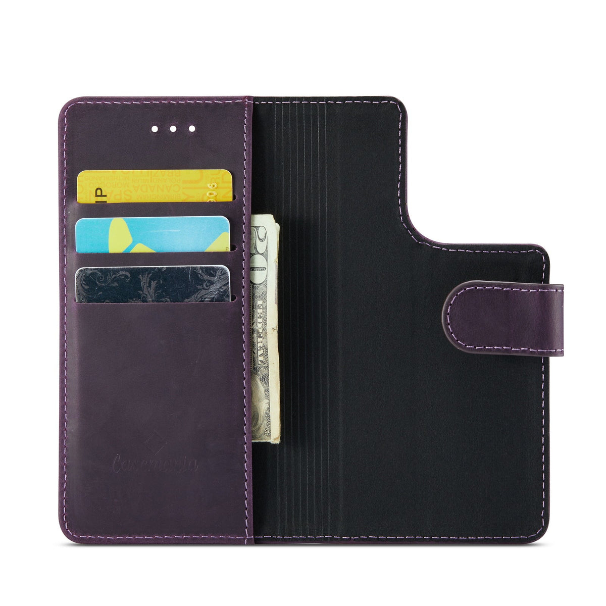 iPhone 15 Hoesje - Dark Purple - 2 in 1 MagSafe Bookcase