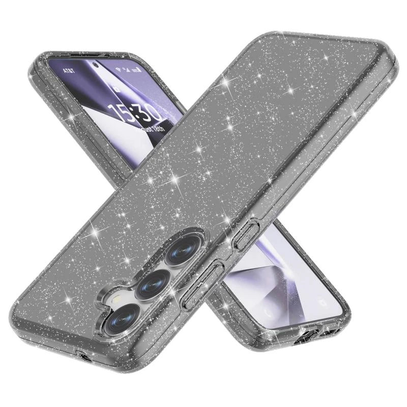 Samsung Galaxy S25 Hoesje - Zwart - Glitter Back Cover