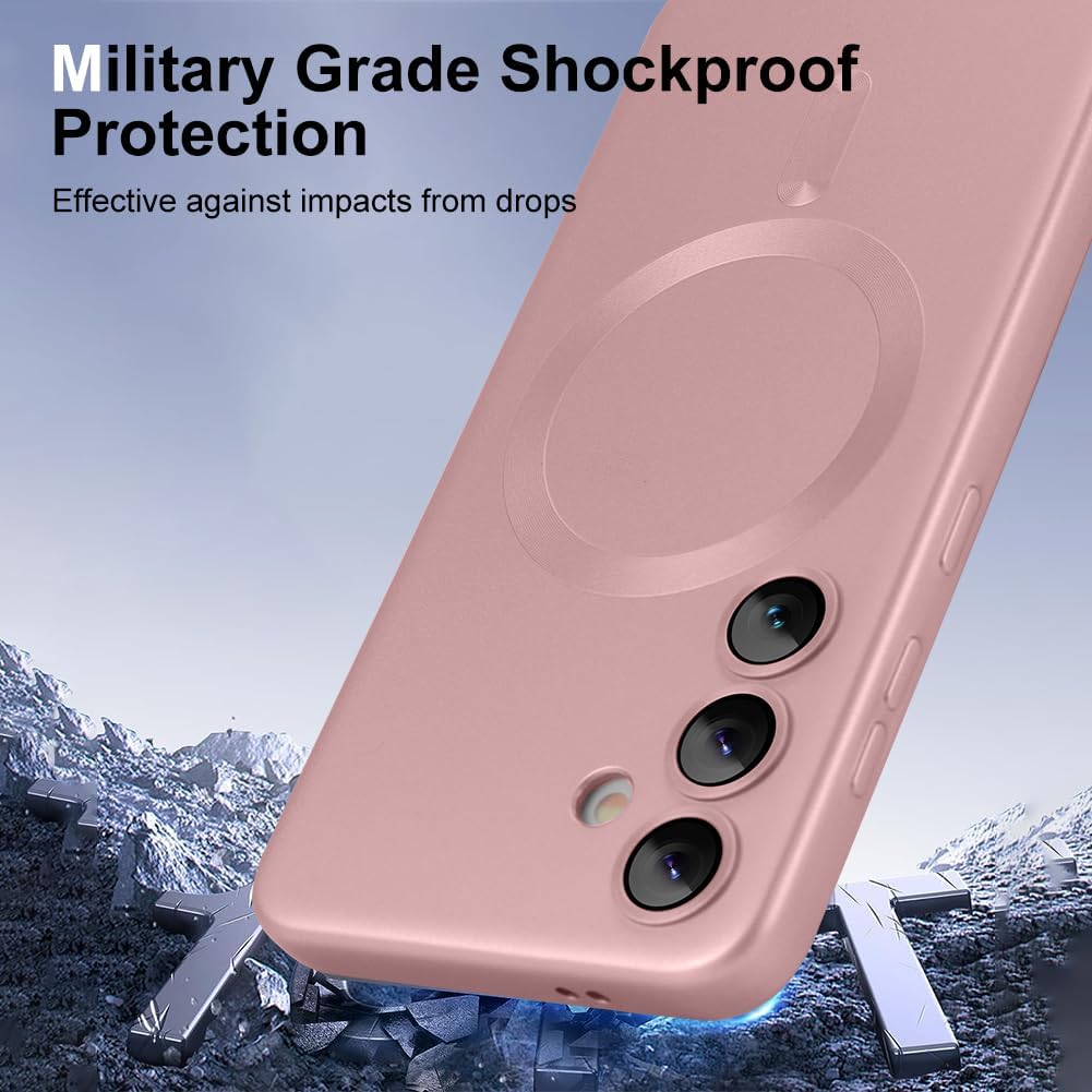 Samsung Galaxy S24 Plus Hoesje - Roze - Matte Siliconen MagSafe Back Cover