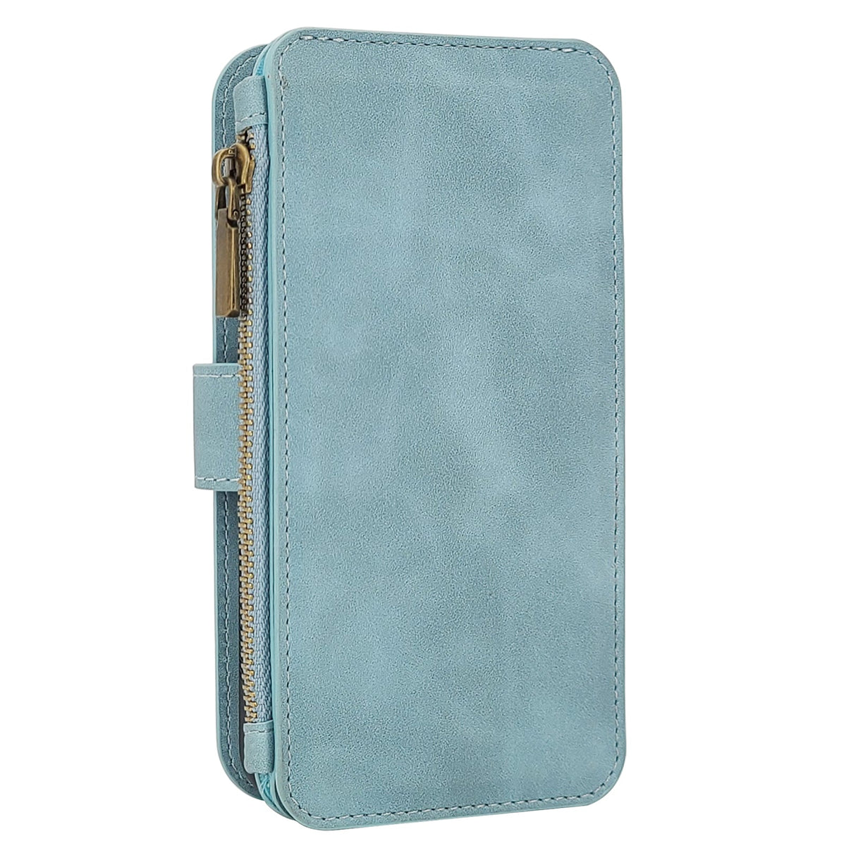 Samsung Galaxy S25 Ultra Hoesje - Aqua Blue - 2 in 1 Bookcase met Rits