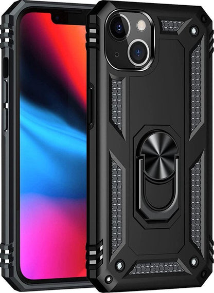 Apple iPhone 13 Mini Hoesje - Zwart - Armor Kickstand Back Cover