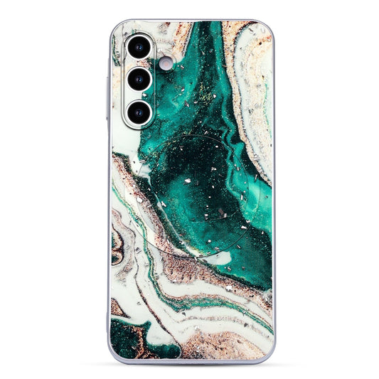 Samsung Galaxy A17 5G Hülle - Grün - Marmor Glitzer MagSafe Backcover