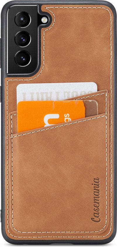 Samsung Galaxy S21 Plus Hoesje - Sienna Brown - Back Cover met Pasjeshouder