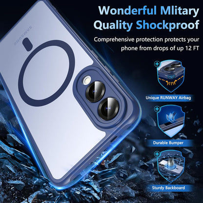 Samsung Galaxy A17 Hoesje - Donker Blauw - Matte Armor MagSafe Back Cover