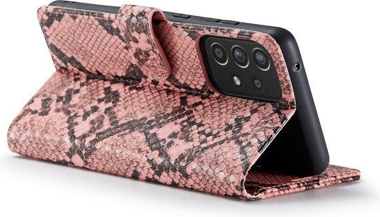 Samsung Galaxy A52 / A52S Hoesje - Roze - Slangen Bookcase