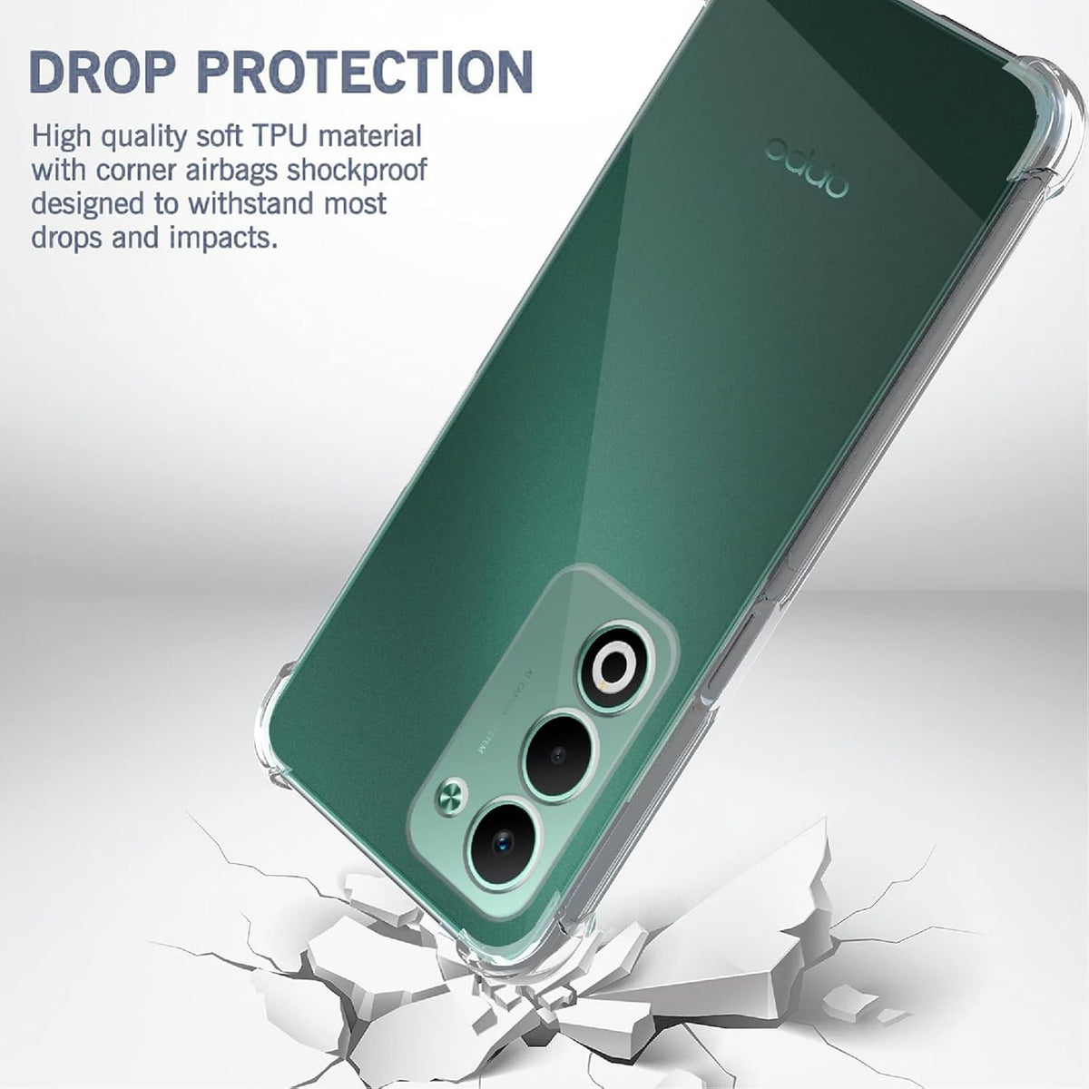 Oppo A5 5G / A5M Hoesje - Transparant - Anti-Shock Back Cover