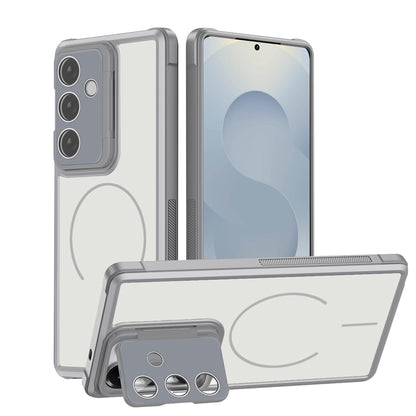 Samsung Galaxy S26 Hoesje - Grijs - Matte Armor MagSafe Back Cover met Kickstand