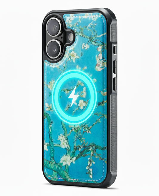 Apple iPhone 17 Hülle - Mandelblüte - Kunstleder-MagSafe-Backcover