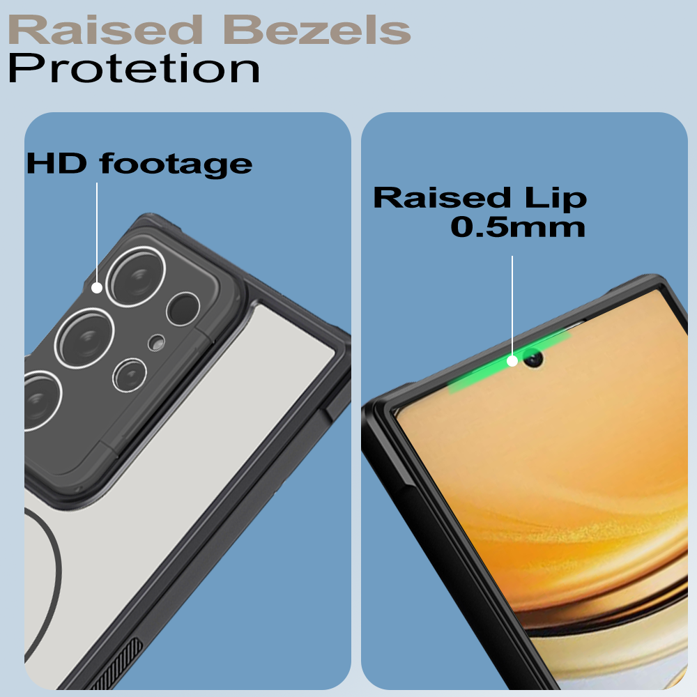 Samsung Galaxy S26 Ultra Hoesje - Donker Blauw - Matte Armor MagSafe Back Cover met Kickstand