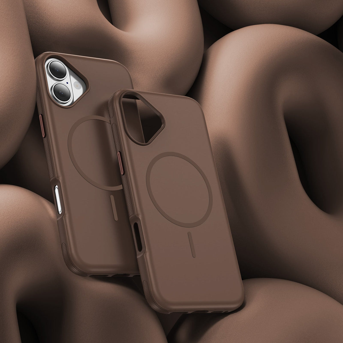 iPhone 17 Hoesje - Bruin - Soft Siliconen Magsafe Back Cover