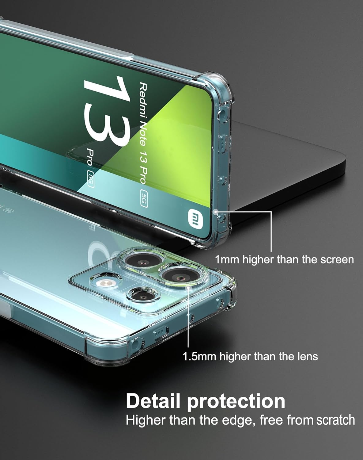 Xiaomi Note 13 Pro 4G Case - Clear - Shockproof Back Cover