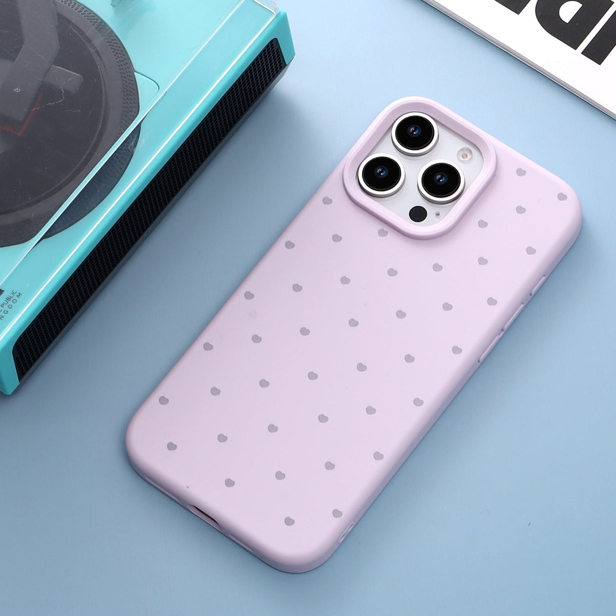 Apple iPhone 15 Pro Max Hülle - Lila - Herzchen-Backcover