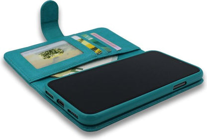 Apple iPhone 12 Hoesje - Turquoise - Luxe Bookcase