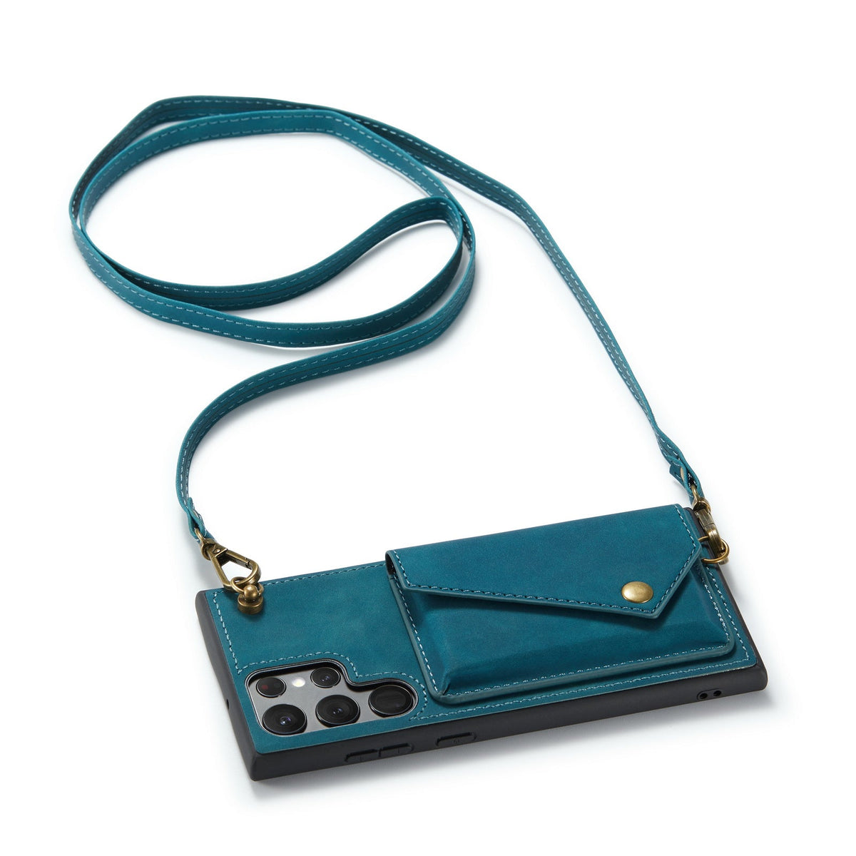 Samsung Galaxy S22 Ultra Hoesje - Emerald Green - Luxe Back Cover met Telefoonkoord