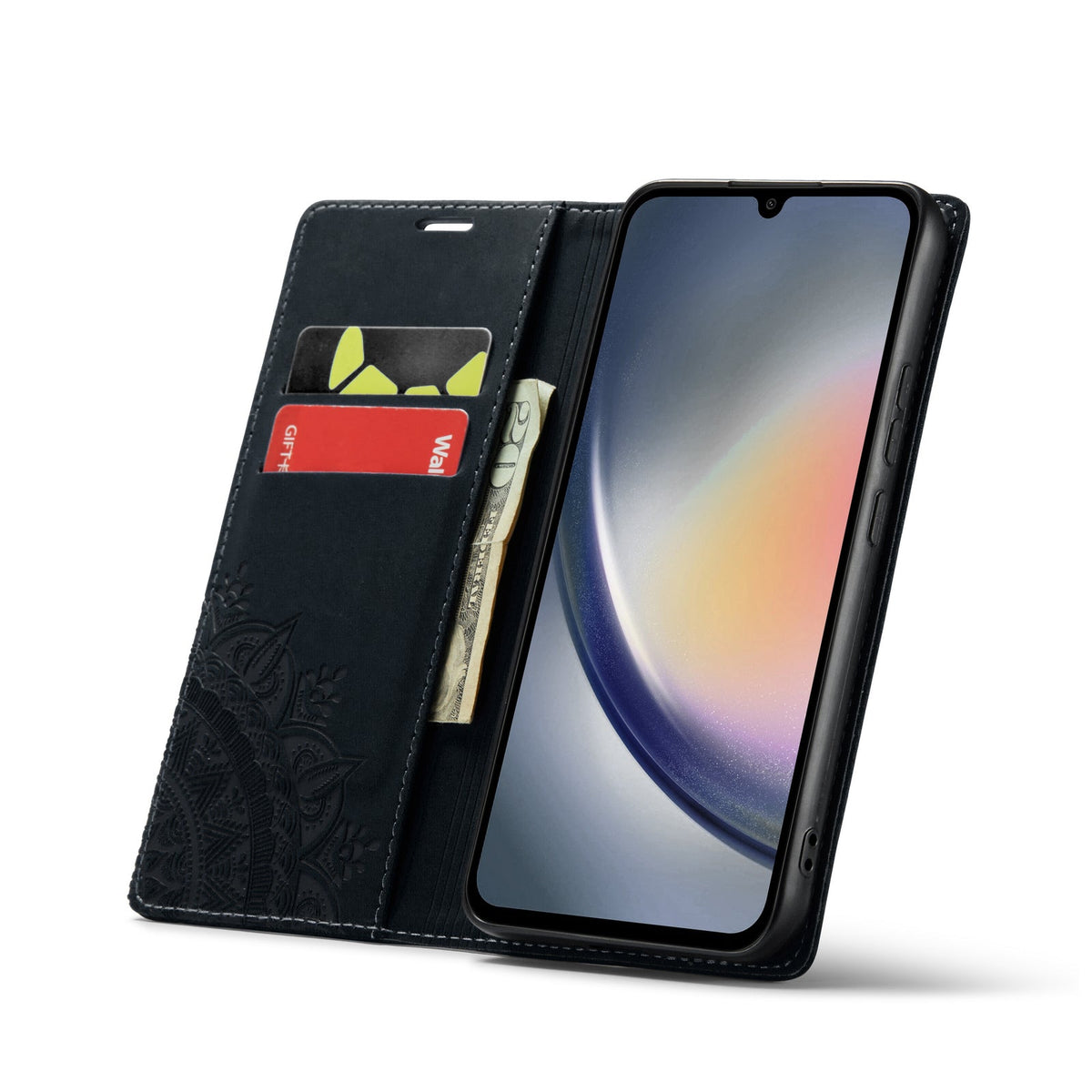 Samsung Galaxy S24 Hoesje - Charcoal Gray - Mandala Dunne Bookcase